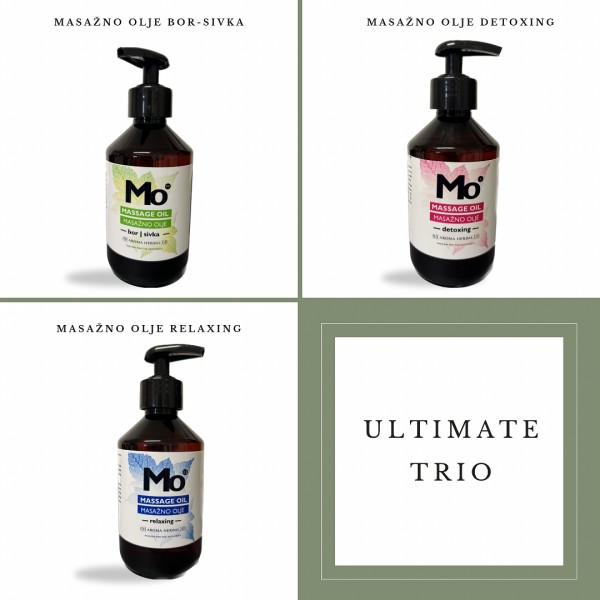 Paket 3 masažnih olj Ultimate trio <p> Bor & sivka, Detoxing, Relaxing